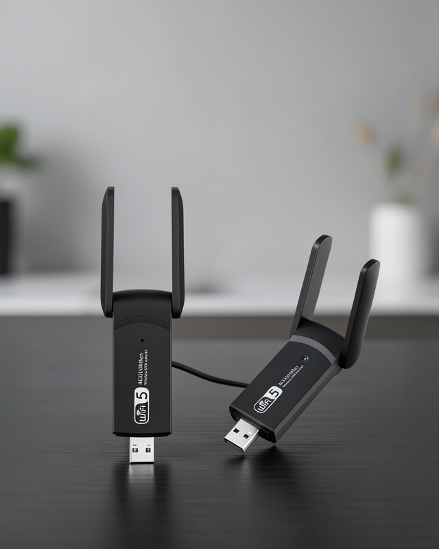 Tak-Çalıştır Özellikli Çift Bant WiFi Adaptör – 1200 Mbps