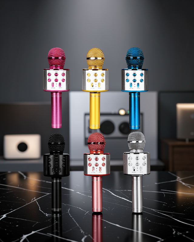 Kablosuz Bluetooth Karaoke Mikrofon USB ve AUX Girişli, Yüksek Ses Kalitesi