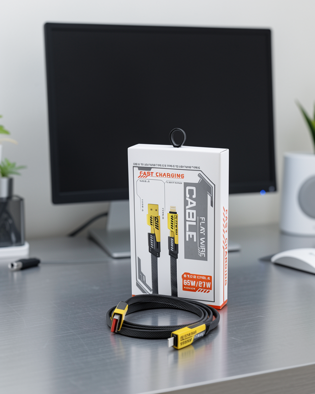 4'ü 1 Arada USB Hızlı Şarj ve Veri Kablosu – 65W Güç, Çoklu Bağlantı, 1.2m