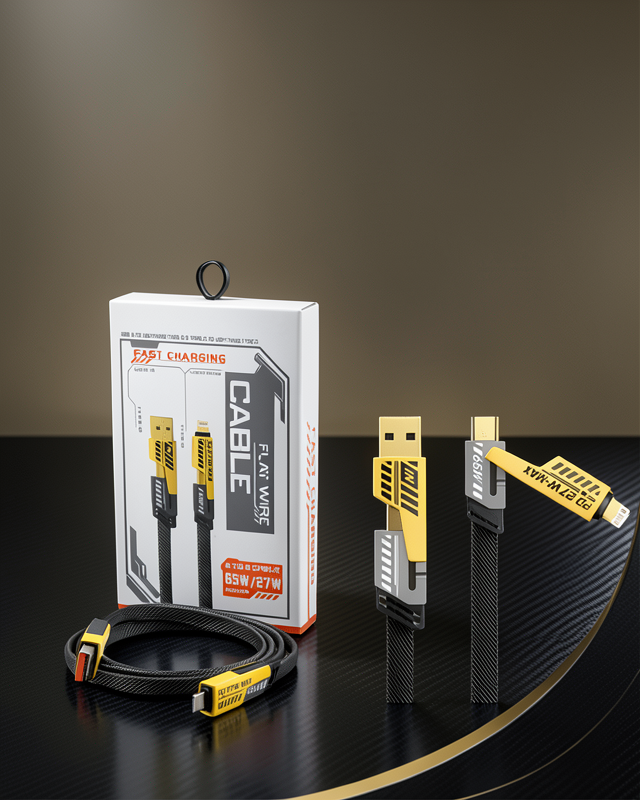 4'ü 1 Arada Metal Hızlı Veri Kablosu – 65W Güç, 27W iPhone Desteği, 480Mbps Aktarım