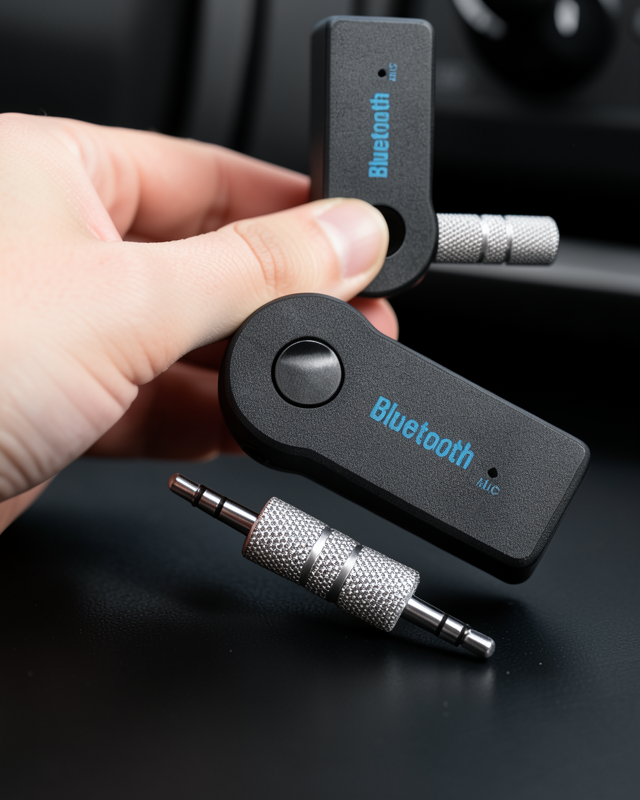 Kablosuz Bluetooth Aux Araç Kiti Siyah Hafıza Kartlı