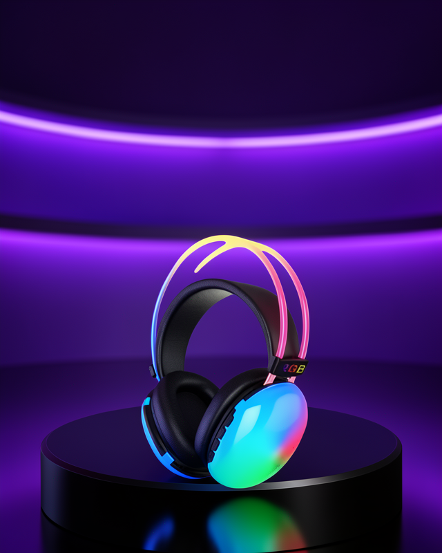 RGB Aydınlatmalı Kablosuz Bluetooth Oyuncu Kulaklığı