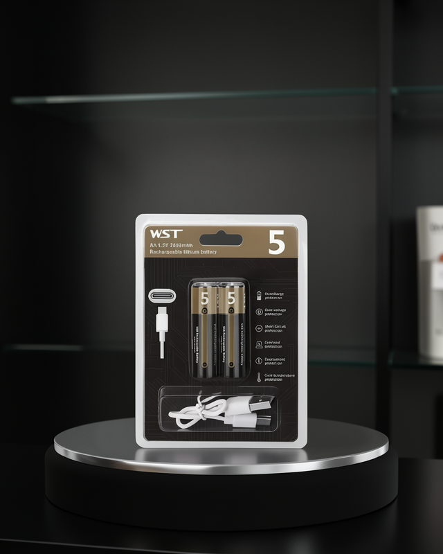 Type-C USB ile Hızlı Şarj Edilebilir AA Kalem Pil | 1.5V Lityum | Çiftli Paket