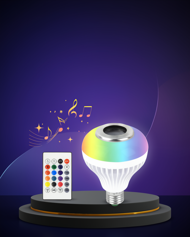 12W LED Ampul – Renkli Işık ve Dahili Hoparlör Özellikli