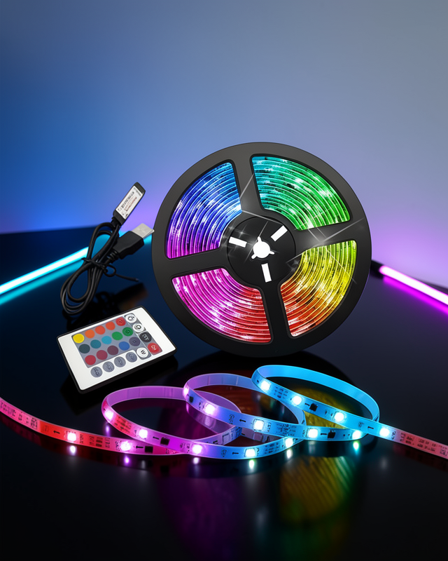 Led Işık 5 Metre Şerit Led RGB Işıklı