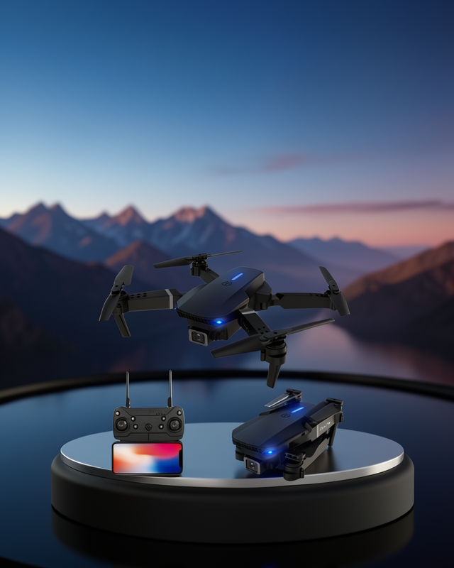 2.4G 4CH Katlanabilir Drone 100 Metre Uçuş Mesafeli