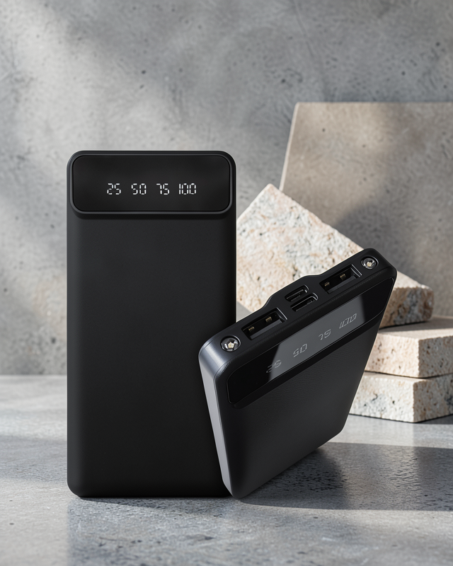 20.000 Mah Led Işıklı LCD Ekran USB Girişli Type-C Lightning Powerbank