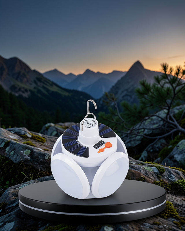 Katlanabilir 5 Kanatlı Solar LED Bahçe ve Kamp Lambası
