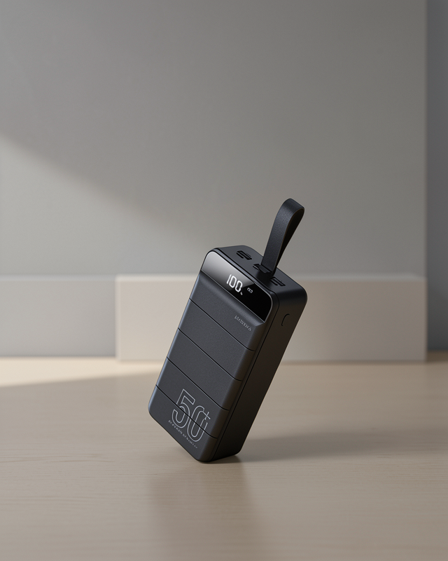Yüksek Kapasiteli 50.000 mAh Powerbank – Type-C, Lightning ve Micro USB Uyumlu, Çoklu Cihaz Şarj Özellikli