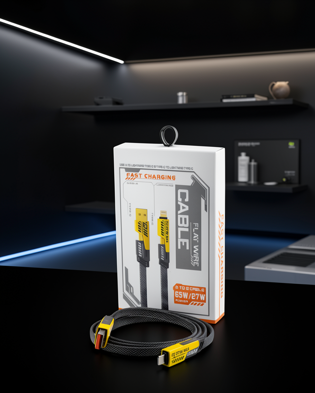 Yüksek Hızlı 65W Güç Çıkışlı Çoklu Cihaz Uyumlu Şarj Kablosu
