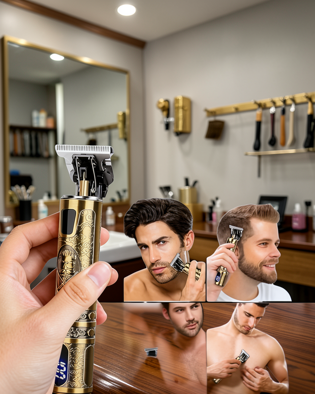 Tıraş Makinesi Şarjlı Profesyonel Saç Kesme Makinesi Gold Çizik Tıraş