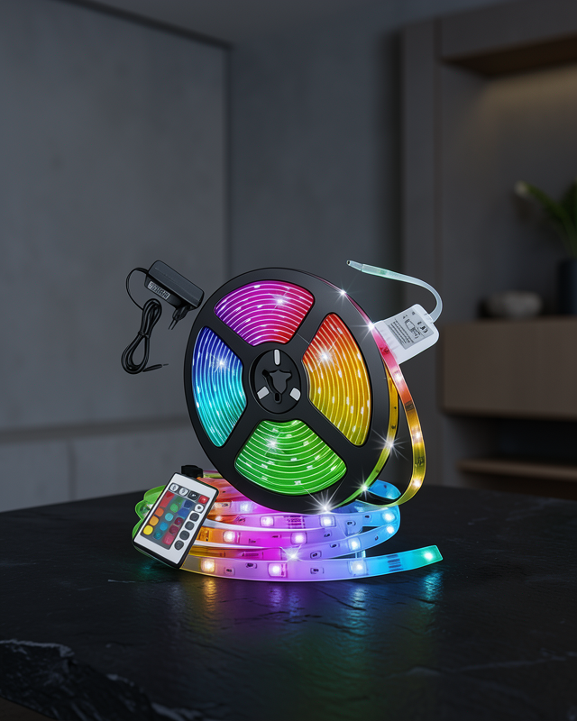 Uzaktan Kumandalı RGB Smart Şerit LED Işık Esnek ve Taşınabilir Dekorasyon
