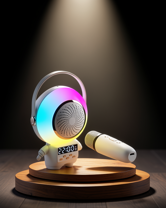 Kablosuz Mikrofonlu Astronot Tasarım Bluetooth Speaker Karaoke