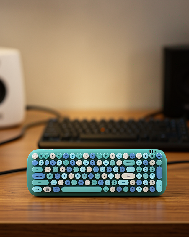Retro Tarz Kablosuz Klavye Mouse Seti – 104 Tuşlu, Ergonomik Tasarım