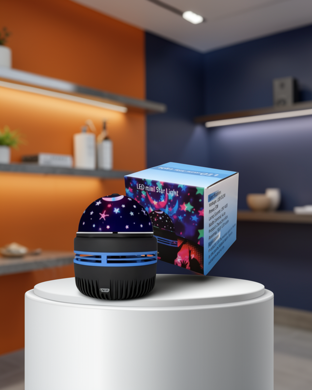 Star Master Galaxy Projektör – 360° Dönebilen Gece Lambası, Dekoratif Ambiyans Işığı