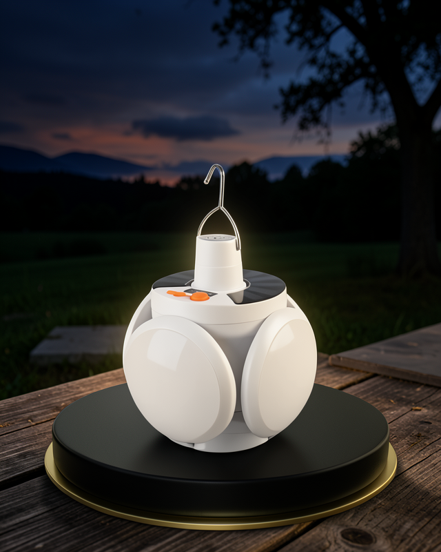 5 Kanatlı Solar Kamp Lambası – USB Şarjlı, Taşınabilir, IP65 Su Geçirmez Bahçe Lambası
