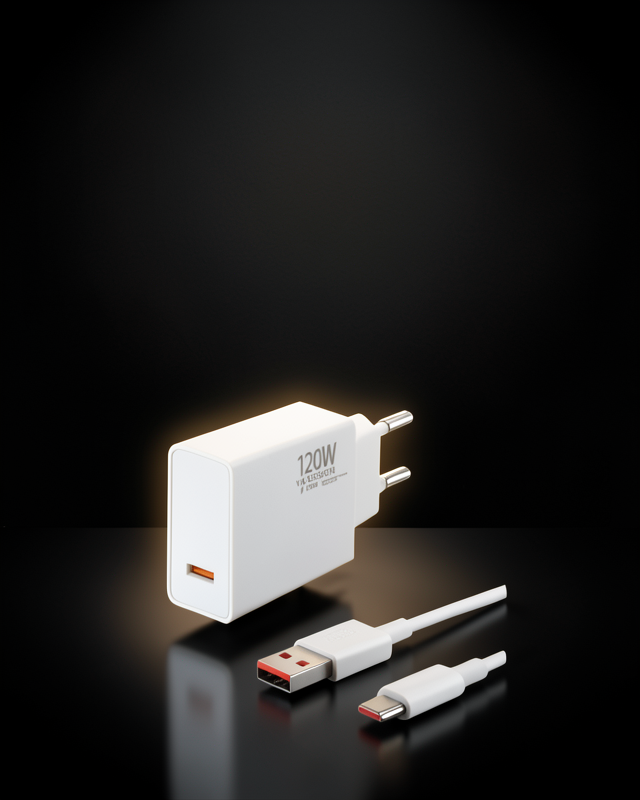 120W Süper Hızlı Şarj Adaptörü – Type-C Kablo Dahil, Yüksek Voltaj Korumalı