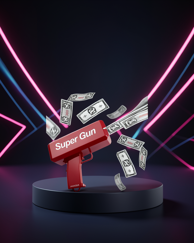 Dolar Boyutunda Kâğıt Atışı Yapan Pil ile Çalışan Oyuncak Tabanca