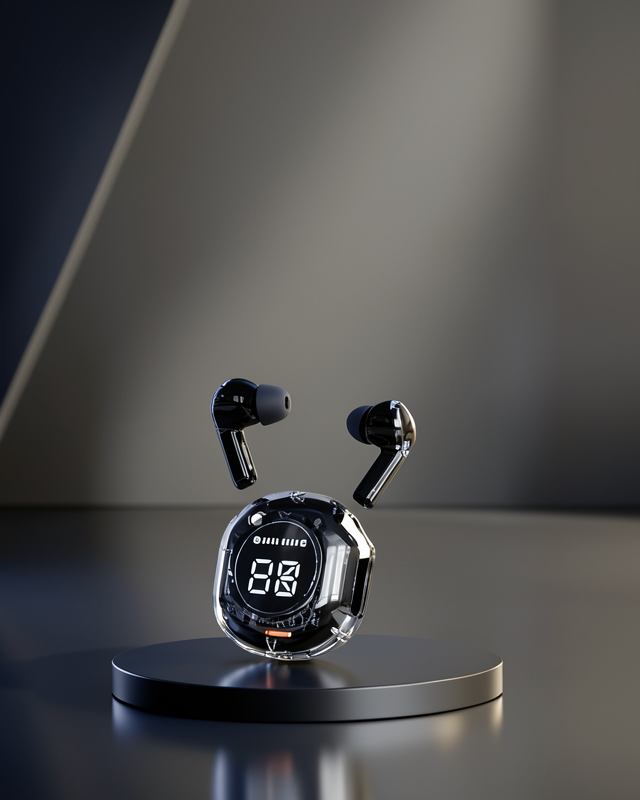 Bluetooth 5.3 Kablosuz Kulaklık 30mm Sürücü LED Ekranlı Mikrofonlu