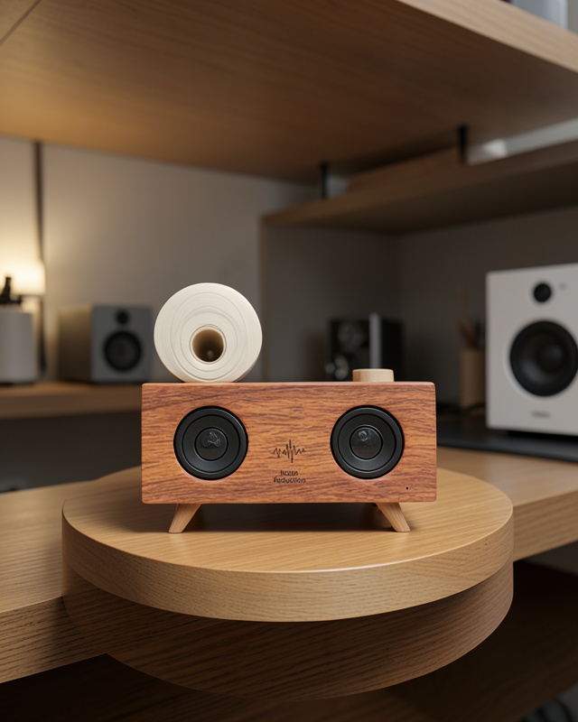 Çift Hoparlörlü Bluetooth Gramofon Speaker – FM Radyo, USB, SD Kart ve AUX Girişli