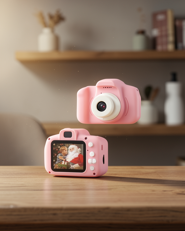 Pembe Mini 1080p HD Çocuk Kamera – 8MP, Video Kaydı,TF Kart Destekli
