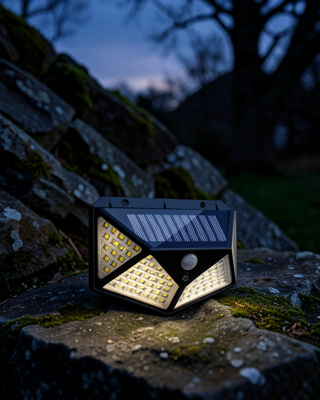 100 LED Güneş Enerjili Bahçe Lambası – PIR Sensörlü, IP65 Su Geçirmez Dış Mekan Aydınlatma