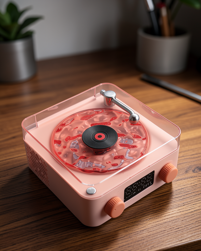 Retro Bluetooth Hoparlör PEMBE