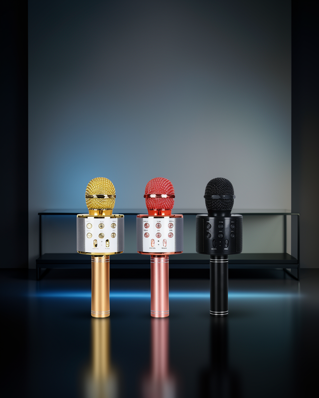 Taşınabilir Karaoke Mikrofon – Bluetooth, USB ve AUX Girişli