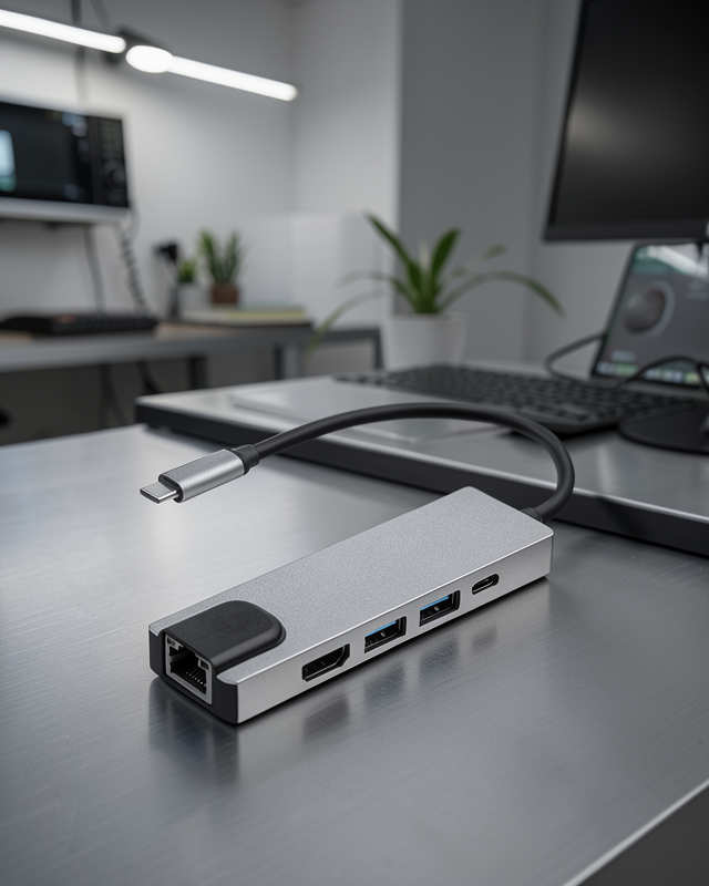 Alüminyum Kasalı MacBook USB-C Hub – 4K HDMI, USB 3.0, SD/TF Kart Girişi, PD Şarj Desteği