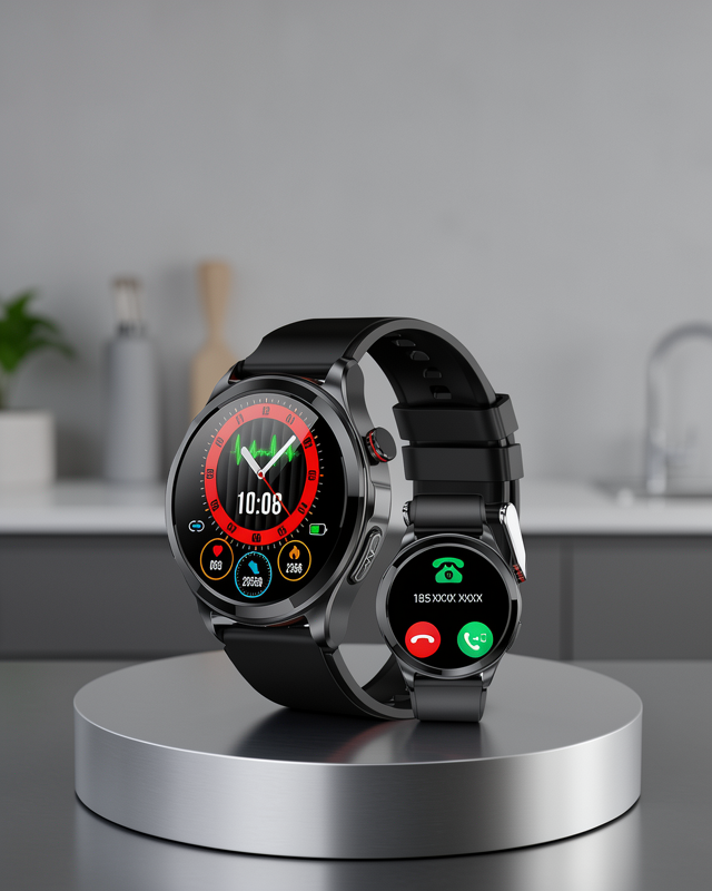 AMOLED Ekranlı Smartwatch – 3 Kordonlu, Kalp Atış & Uyku Takipli Akıllı Saat