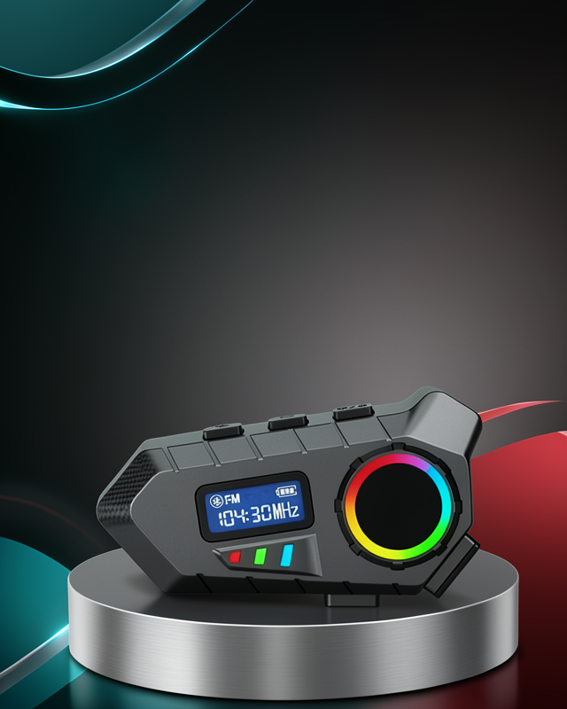 Suya Dayanıklı Bluetooth  İnterkom 5.4 Hoparlör 500mAh Batarya ve FM Radyo Özellikli