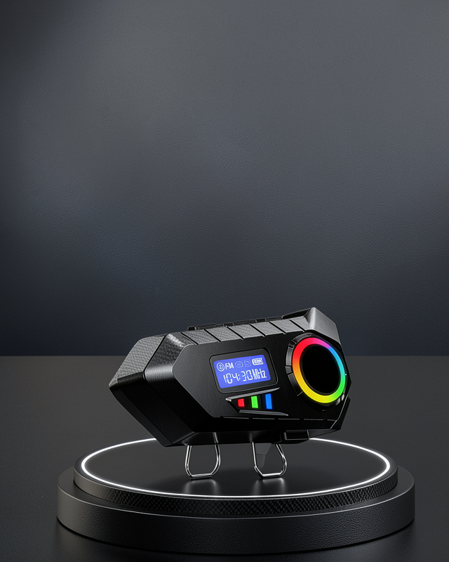 500mAh Bataryalı Bluetooth 5.4  İnterkom LED Ekranlı FM Destekli