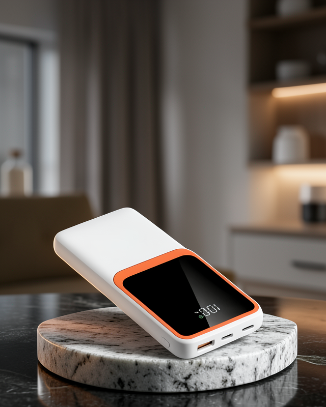 Powerbank 10000 mAh – Çift USB Çıkışlı, Type-C Girişli, Şık Beyaz Tasarım