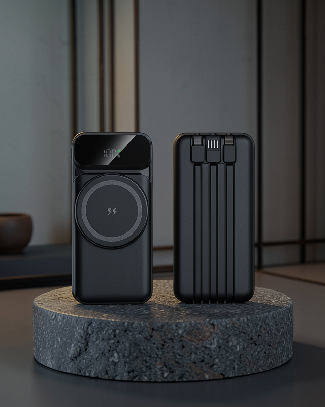 10000 mAh Kablosuz Powerbank – 15W Hızlı Şarj,  Type-C Çoklu Çıkışlı