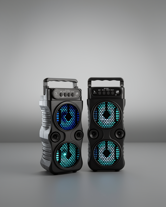 Kablosuz LED Işıklı Bluetooth Hoparlör – FM Radyolu, Mikrofon Girişli