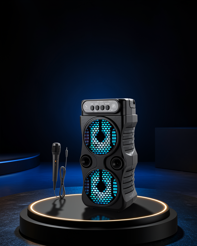Bluetooth Bağlantılı Taşınabilir Hoparlör – LED Işıklı, FM Radyolu, Mikrofon Girişli