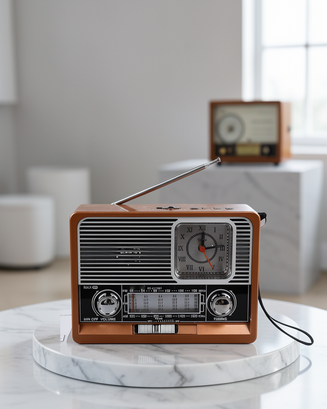Dekoratif Vintage Radyo – Klasik Görünüm, Modern Fonksiyon ve Uzun Ömürlü Kullanım