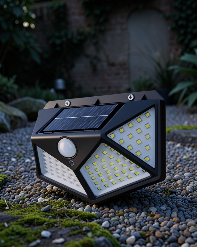 100 LED Solar Lamba Hareket Algılamalı Bahçe Duvar Dış Mekan Aydınlatma