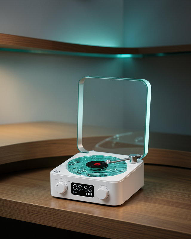 Gece Lambası Stereo Bluetooth Hoparlör Dijital Saatli Vintage Tasarım Çok Fonksiyonlu