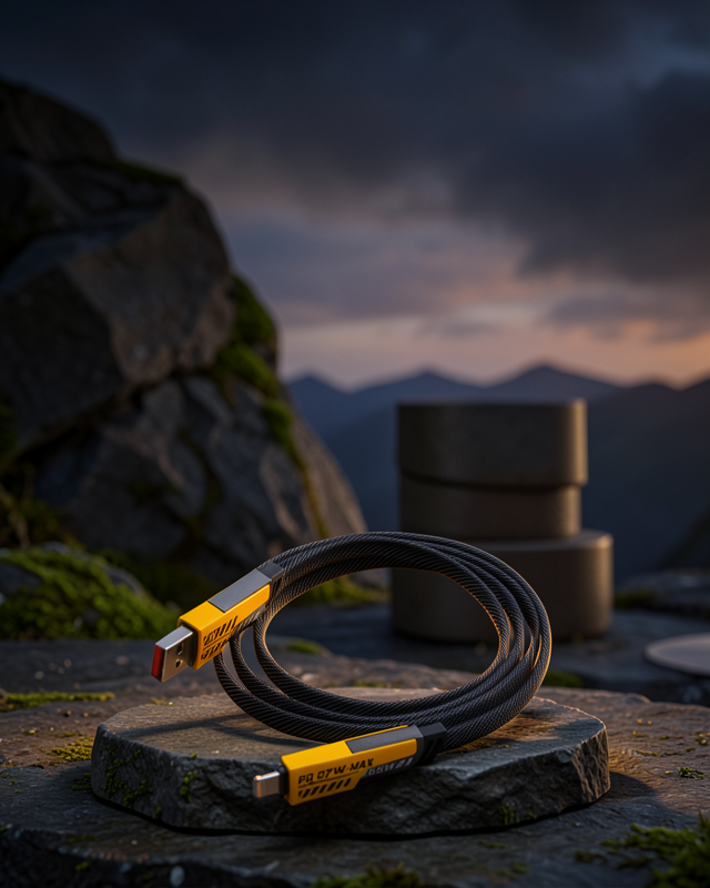 65W 4’ü 1 Arada Örgülü Hızlı Şarj Kablosu USB-C USB-A Çoklu Şarj Dayanıklı
