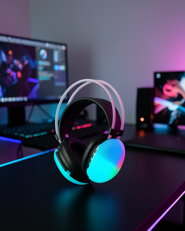 RGB Işıklı Kablosuz Kulaklık Bluetooth 5.3 800mAh Ergonomik IPX4 Dayanıklı