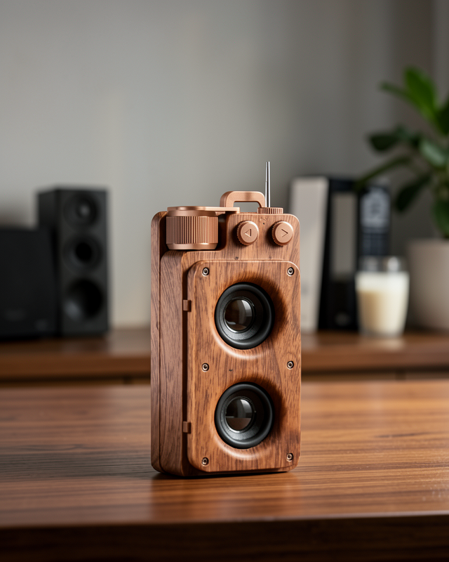 Vintage Tasarımlı Bluetooth Hoparlör Uzun Pil Ömürlü ve FM Destekli