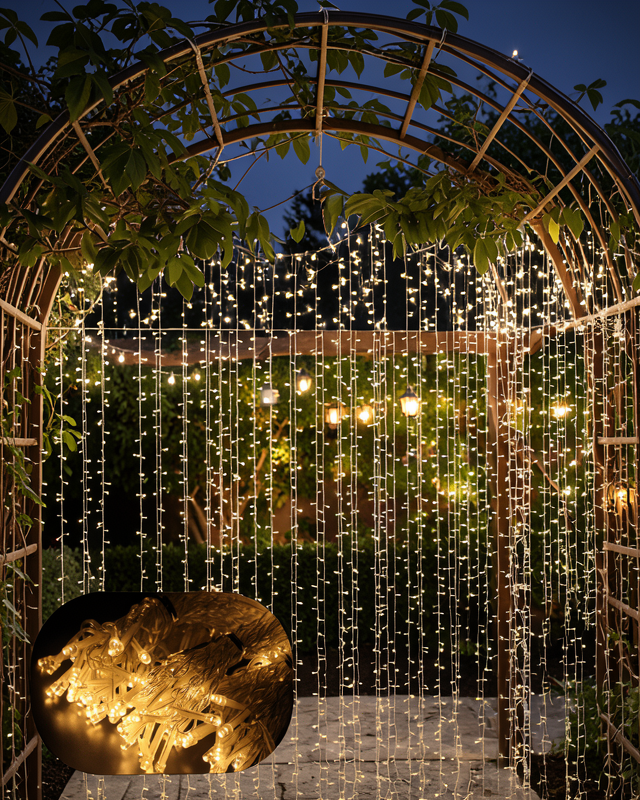 4 Metre Icicle Şelale Led Perde Işık Sarı Aydınlatma