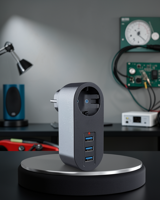 2500W Güç Destekli Akım Korumalı Priz – 3 USB Çıkışlı