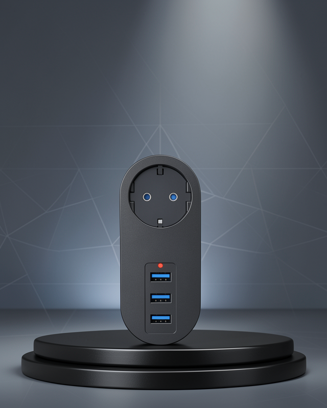 Akım Korumalı USB’li Priz – Güçlü 2500W, Isı ve Çocuk Koruması
