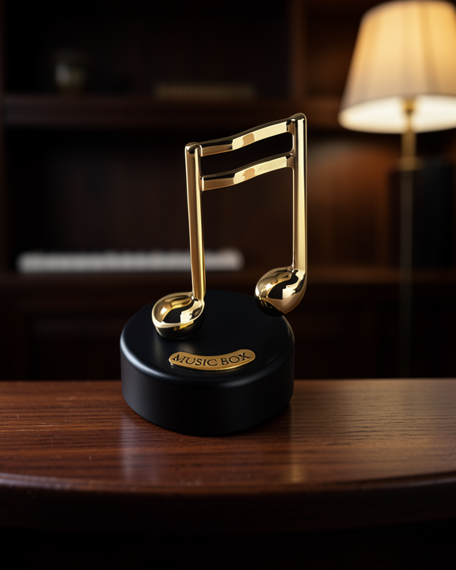 Altın Nota Figürlü Müzik Kutusu