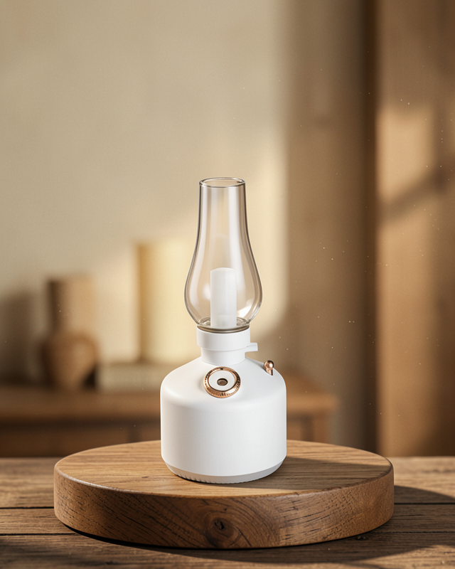 Retro Gaz Lambası Görünümlü Ledli Buhar Püskürtücü Aroma Difüzör