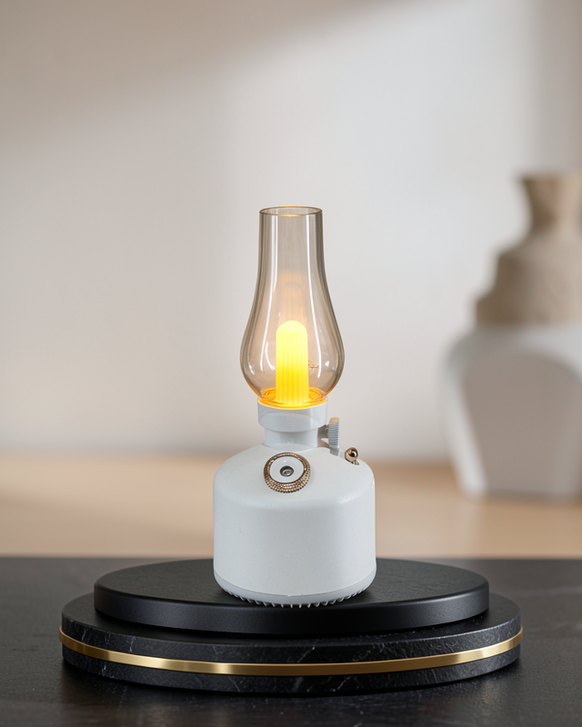 280 ml Tanklı Retro Gaz Lambası Difüzör USB Şarjlı Hava Nemlendirici