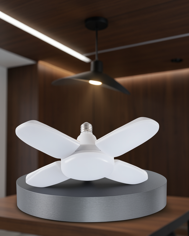 Katlanabilir 4 Kollu LED Ampül 60 Watt 6000 Lumen Beyaz Işık