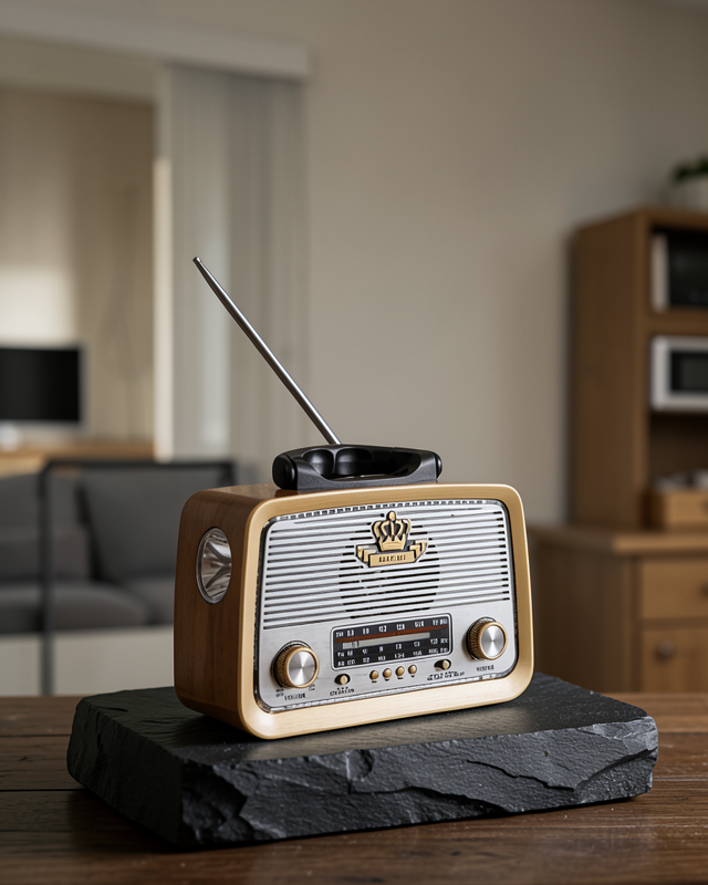Taşınabilir Nostalji Radyo Bluetooth USB AUX Girişli